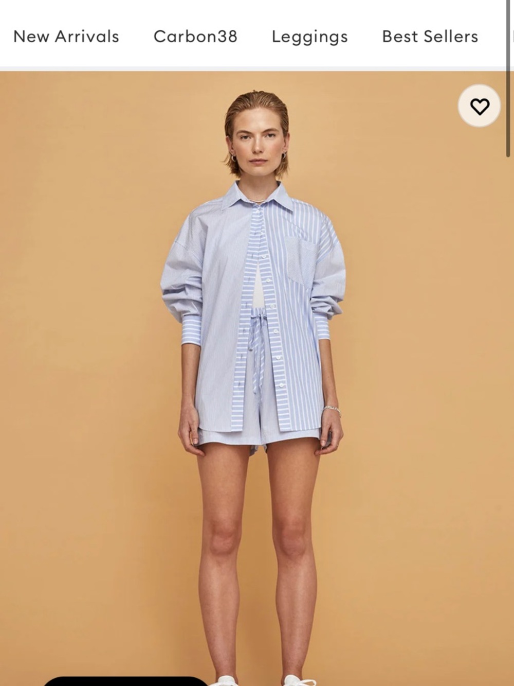 Carbon38 Light Blue and White Striped Shirt